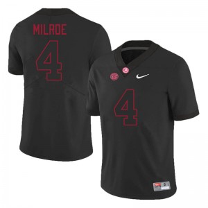 Men's Jalen Milroe Black Alabama Crimson Tide #4 Alumni College Football Jersey 545967-433