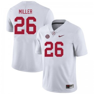 Mens Jam Miller White Alabama Crimson Tide #26 Replica College Football Jerseys 232741-947