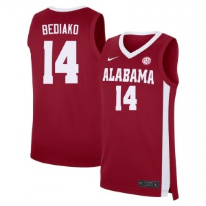Men's Charles Bediako Crimson Alabama Crimson Tide #14 College Basketball Alumni Jersey 416044-117