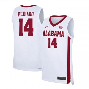 Mens Charles Bediako White Alabama Crimson Tide #14 College Basketball Limited Jerseys 286308-401
