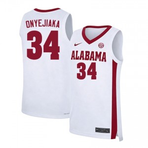 Men's Collins Onyejiaka White Alabama Crimson Tide #34 College Basketball High School Jersey 607189-838
