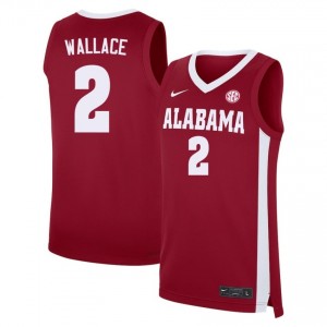 Men Gerald Wallace Crimson Alabama Crimson Tide #2 College Basketball High School Jerseys 647290-641