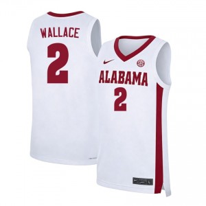 Mens Gerald Wallace White Alabama Crimson Tide #2 College Basketball High School Jerseys 806725-341