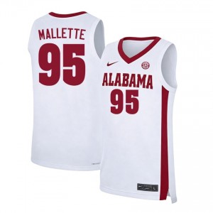 Men Houston Mallette White Alabama Crimson Tide #95 College Basketball Alumni Jerseys 103194-794