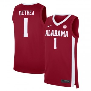 Mens Jalil Bethea Crimson Alabama Crimson Tide #1 College Basketball Stitched Jersey 959142-761