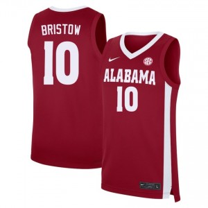 Men Keitenn Bristow Crimson Alabama Crimson Tide #10 College Basketball 2025-26 Jersey 481701-193