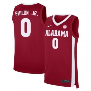 Mens Labaron Philon Jr. Crimson Alabama Crimson Tide #0 College Basketball High School Jersey 420642-539