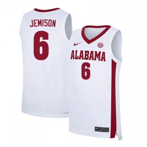 Men's London Jemison White Alabama Crimson Tide #6 College Basketball Alumni Jersey 882890-587