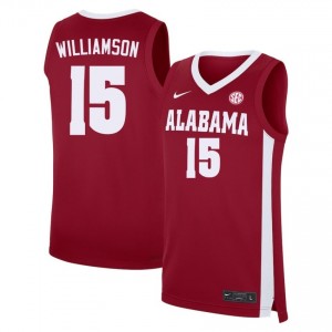 Men Noah Williamson Crimson Alabama Crimson Tide #15 College Basketball High School Jerseys 887081-579
