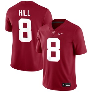 Mens Justin Hill Crimson Alabama Crimson Tide #8 High School College Football Jersey 472481-538