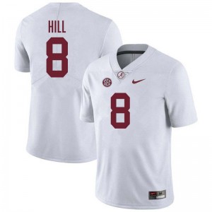 Men's Justin Hill White Alabama Crimson Tide #8 2025 College Football Jersey 319262-751