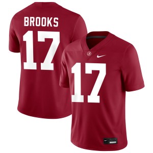 Men's Lotzeir Brooks Crimson Alabama Crimson Tide #17 Limited College Football Jersey 531948-882