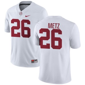 Men's Luke Metz White Alabama Crimson Tide #26 Embroidery College Football Jerseys 474863-639
