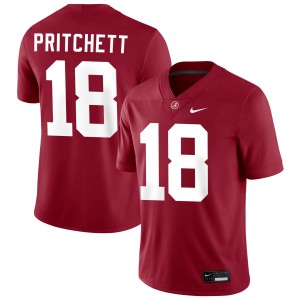 Mens Marshall Pritchett Crimson Alabama Crimson Tide #18 Official College Football Jersey 666208-864