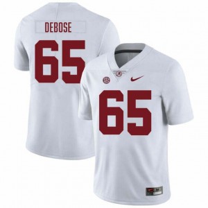 Mens Micah DeBose White Alabama Crimson Tide #65 Replica College Football Jerseys 442625-192