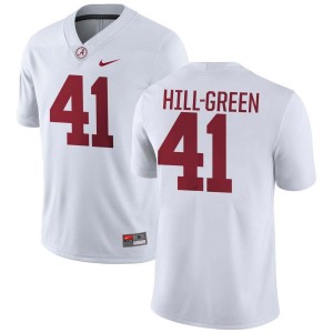 Mens Nikhai Hill-Green White Alabama Crimson Tide #41 NCAA College Football Jersey 643840-420