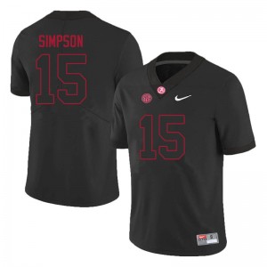 Mens Ty Simpson Black Alabama Crimson Tide #15 Embroidery College Football Jersey 841647-522