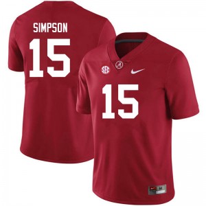 Men Ty Simpson Crimson Alabama Crimson Tide #15 Stitched College Football Jersey 803818-652