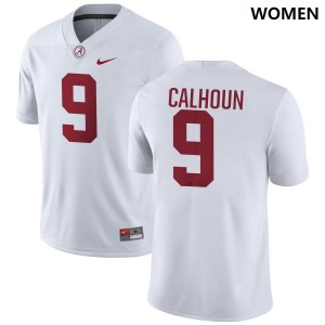 Womens Cameron Calhoun White Alabama Crimson Tide #9 Official College Football Jersey 153235-423