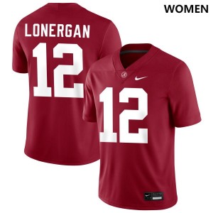 Womens Dylan Lonergan Crimson Alabama Crimson Tide #12 Official College Football Jerseys 540952-705