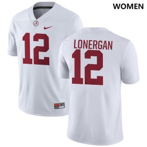 Women Dylan Lonergan White Alabama Crimson Tide #12 Replica College Football Jersey 317100-146