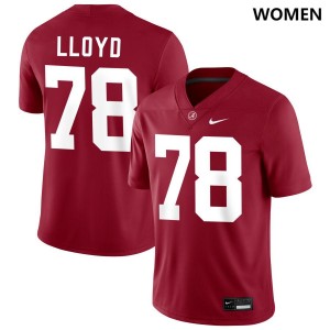 Womens Jackson Lloyd Crimson Alabama Crimson Tide #78 Embroidery College Football Jersey 769560-563