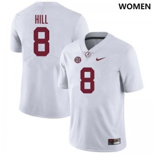Womens Justin Hill White Alabama Crimson Tide #8 Limited College Football Jersey 374912-143