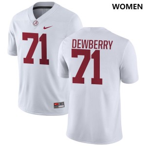 Women's Kam Dewberry White Alabama Crimson Tide #71 University College Football Jerseys 492251-503