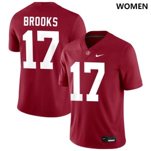 Women's Lotzeir Brooks Crimson Alabama Crimson Tide #17 Limited College Football Jerseys 663399-720