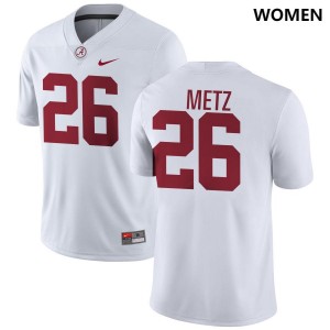 Women's Luke Metz White Alabama Crimson Tide #26 Player College Football Jersey 494520-696