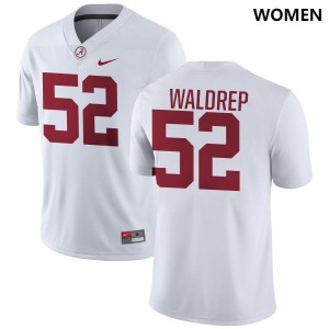 Women Mal Waldrep White Alabama Crimson Tide #52 NCAA College Football Jersey 597002-335