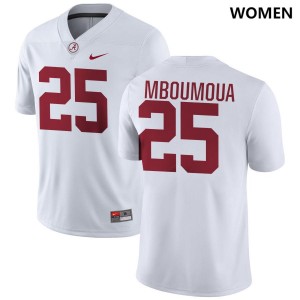 Women's Steve Bolo Mboumoua White Alabama Crimson Tide #25 Official College Football Jerseys 490907-706
