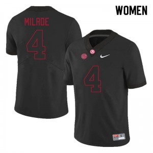 Women Jalen Milroe Black Alabama Crimson Tide #4 NCAA College Football Jerseys 817975-942