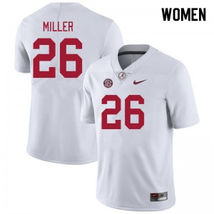 Womens Jam Miller White Alabama Crimson Tide #26 2025 College Football Jersey 303474-651
