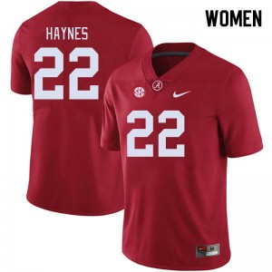 Women Justice Haynes Crimson Alabama Crimson Tide #22 Limited College Football Jerseys 568965-661
