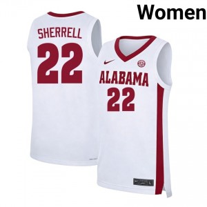 Women Aiden Sherrell White Alabama Crimson Tide #22 College Basketball Official Jerseys 743846-222