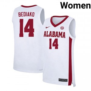 Women Charles Bediako White Alabama Crimson Tide #14 College Basketball Limited Jerseys 800741-718