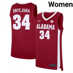 Womens Collins Onyejiaka Crimson Alabama Crimson Tide #34 College Basketball Embroidery Jerseys 197397-419