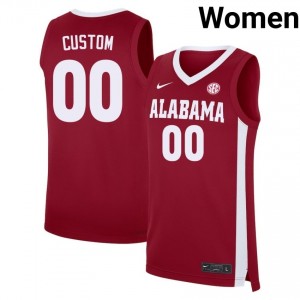 Women's Custom Crimson Alabama Crimson Tide #00 College Basketball Player Jersey 655877-579
