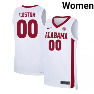 Women Custom White Alabama Crimson Tide #00 College Basketball Player Jersey 782780-468