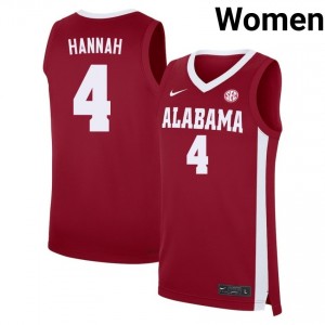 Womens Davion Hannah Crimson Alabama Crimson Tide #4 College Basketball Replica Jersey 752699-276