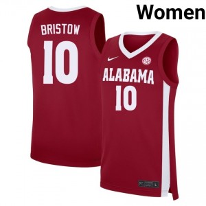Women Keitenn Bristow Crimson Alabama Crimson Tide #10 College Basketball Alumni Jersey 519930-440