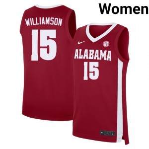 Womens Noah Williamson Crimson Alabama Crimson Tide #15 College Basketball University Jersey 984041-303