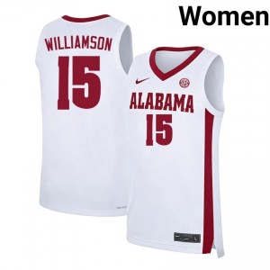 Women's Noah Williamson White Alabama Crimson Tide #15 College Basketball NCAA Jerseys 833986-307