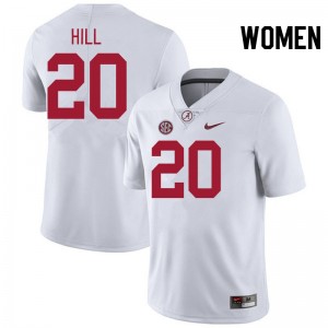 Women Daniel Hill White Alabama Crimson Tide #20 Alumni College Football Jerseys 787020-397