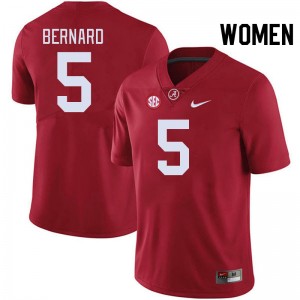 Womens Germie Bernard Crimson Alabama Crimson Tide #5 Embroidery College Football Jersey 535110-860