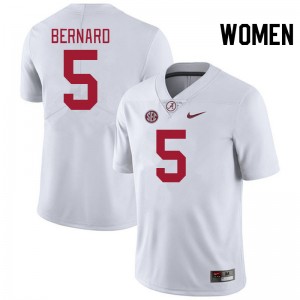 Womens Germie Bernard White Alabama Crimson Tide #5 University College Football Jerseys 142007-939