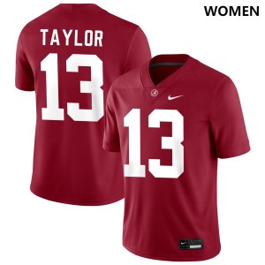 Women Ivan Taylor Crimson Alabama Crimson Tide #13 Limited College Football Jerseys 847944-827