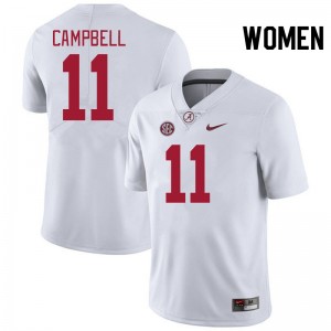 Womens Jihaad Campbell White Alabama Crimson Tide #11 Embroidery College Football Jersey 390578-264