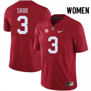 Womens Keon Sabb Crimson Alabama Crimson Tide #3 Replica College Football Jersey 490617-204